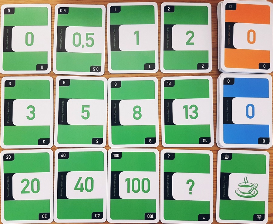 a set of Planning Poker Cards
